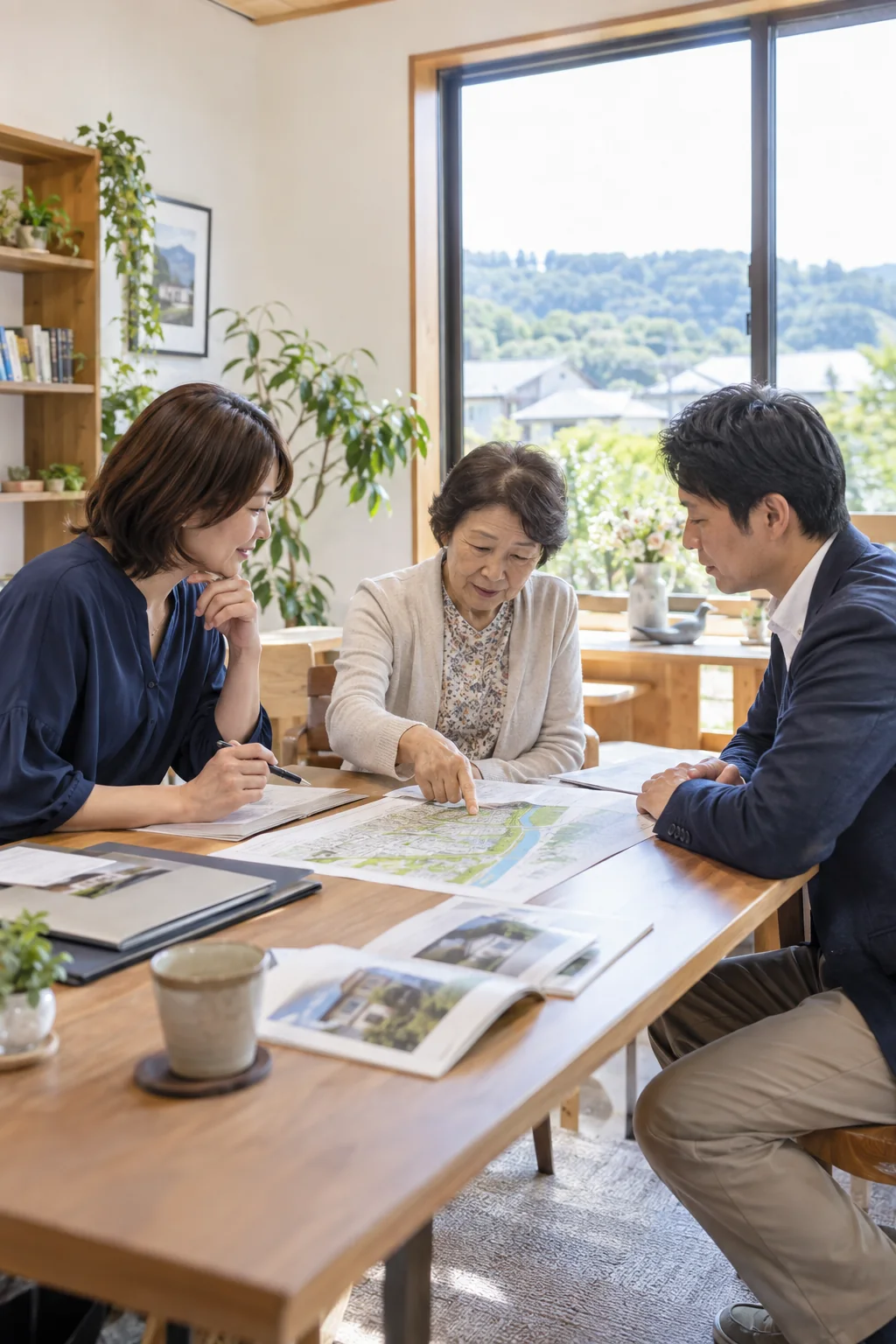 家族と支援スタッフがこれからの暮らしを相談する様子
